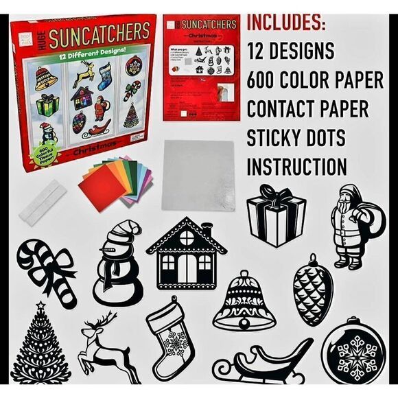 NEW HAPI NEST CHRISTMAS HUGE SUNCATCHERS CRAFT KIT - Picture 4 of 7